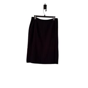 Kasper Women's Size 10 Black Solid Crepe Midi Pencil Skirt 30” Waist, 25” Long